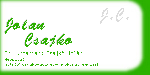 jolan csajko business card